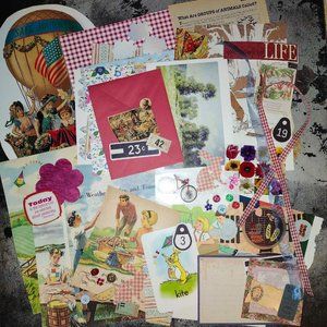 Junk Journal Kit Family park picnic outdoors ephemera
